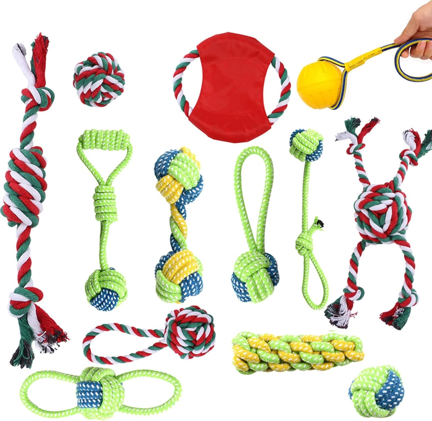 Vynetra 13 PCS Pet Dog Chew With Rope Protect Your Furniture Easy To For Play Toy Training And Improving Relation