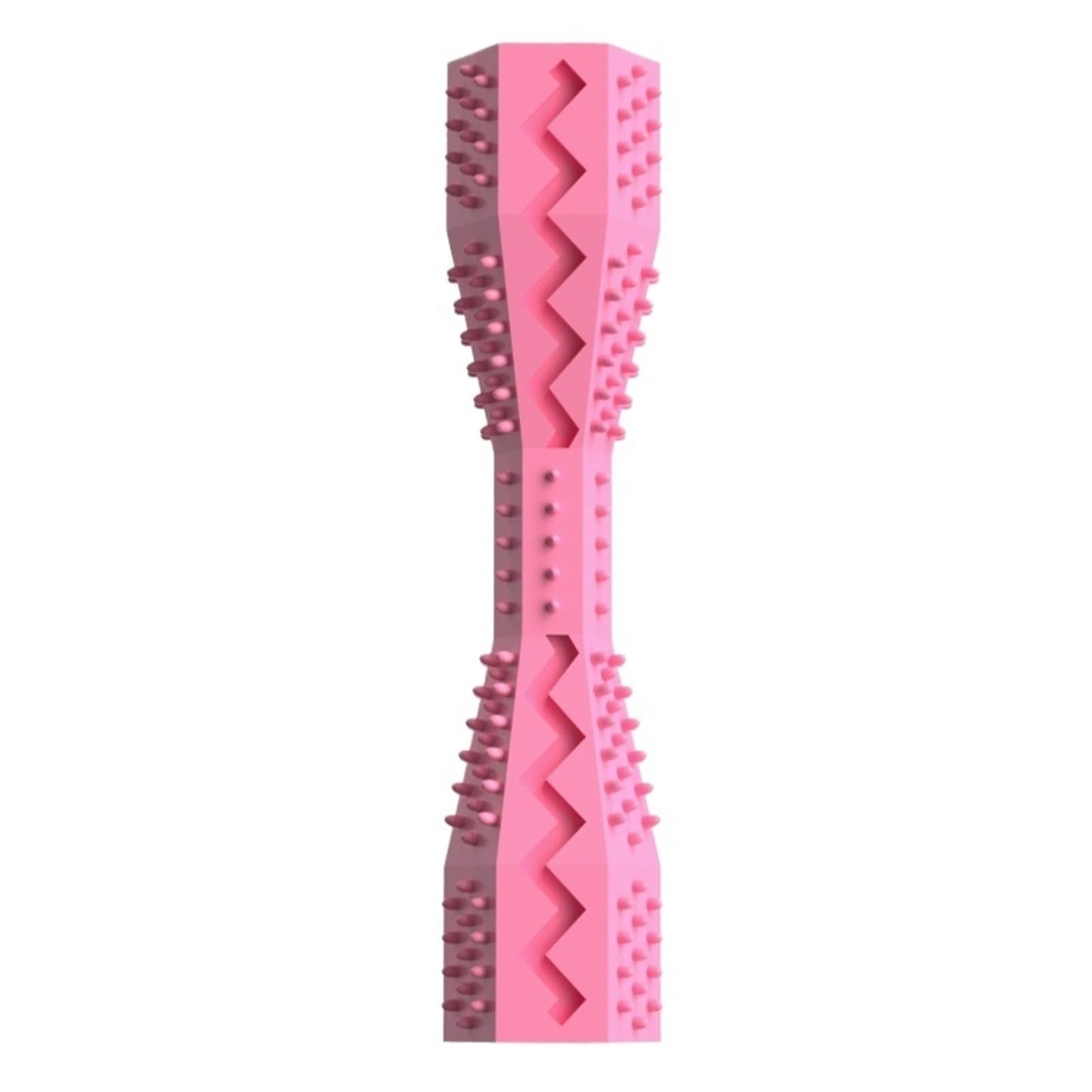 IKSJHKL 2-Pack Hexagonal Pet Toys - Durable Dog Chew Toys for Aggressive Chewers, Teething Puppies, Boredom Relief, Long-Lasting Rubber Chew Bone for Indoor Play & Training(Pink)