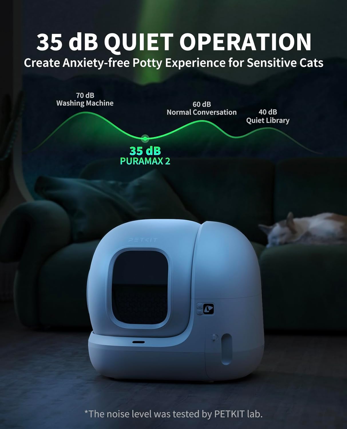 PURA MAX 2 Self Cleaning Cat Litter Tray, App Control, 76L Extra Large Automatic Cat Litter Tray for Multi-cats, Odour Control with N50, xSecure Robot Litter Box, Includes Trash Liner