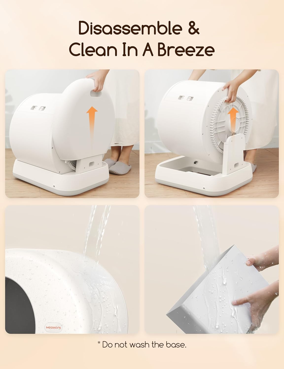 Self Cleaning Cat Litter Tray, Integrated Safety Protection Automatic Cat Litter Tray for Multiple Cats, Extra Large/Odor Removal/APP Control Smart Robot Tray with Mat & Liner