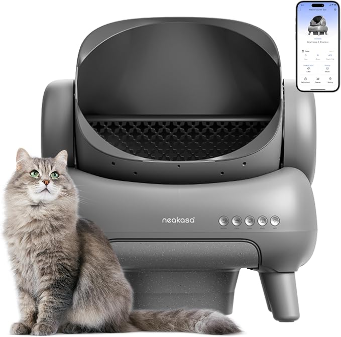 M1 Open-Top Self Cleaning Cat Litter Box, Automatic Cat Litter tray with APP Control, Odor-Free Waste Disposal Includes Trash Bags and Mat